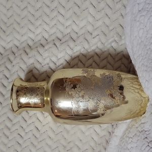 Gold  and silver ceramic peacock vase